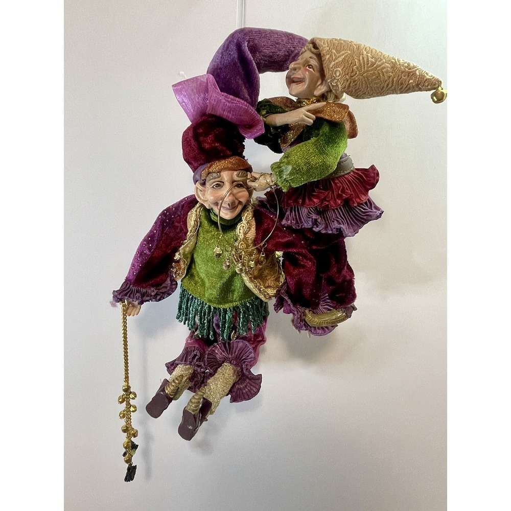 Pixie Elf‎ Court Jester Figurine Holiday Hanging Or Shelf Sitter *READ*